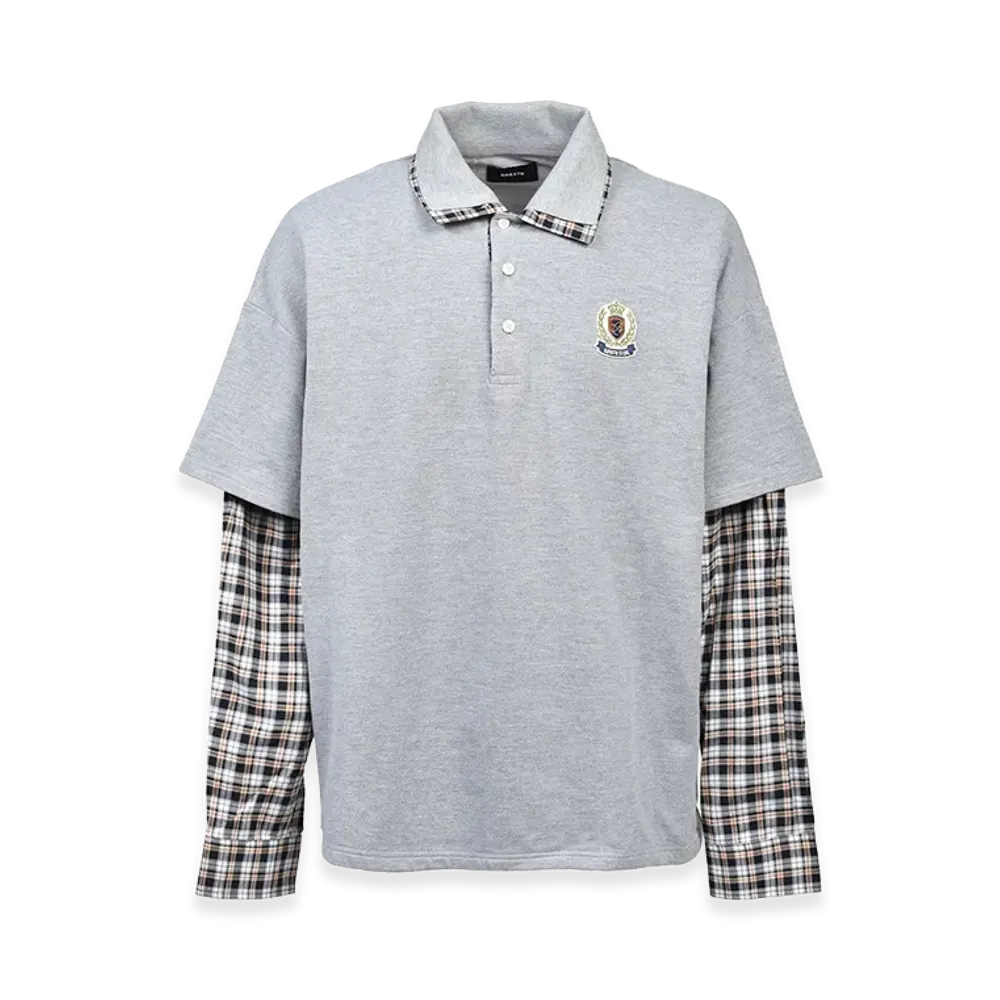 BREATH Emblem Logo Layered Polo Shirt "Grey"