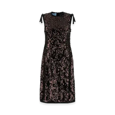 PRADA Women's Sequins Dress "Prugna"