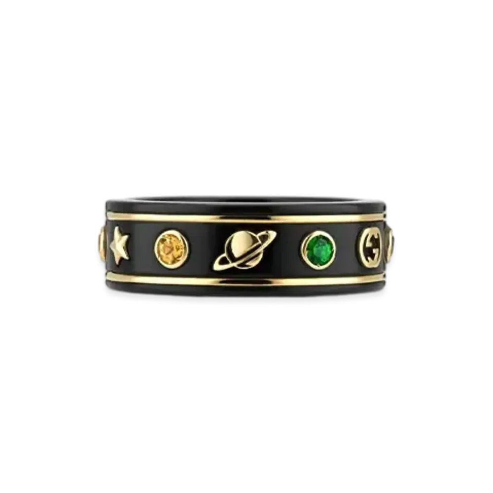 GUCCI Icon Ring With Gemstones "Black"
