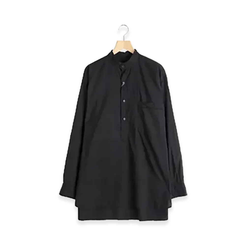 COMOLI Muslin Pullover Shirt "Black"