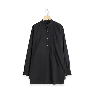 COMOLI Muslin Pullover Shirt "Black"