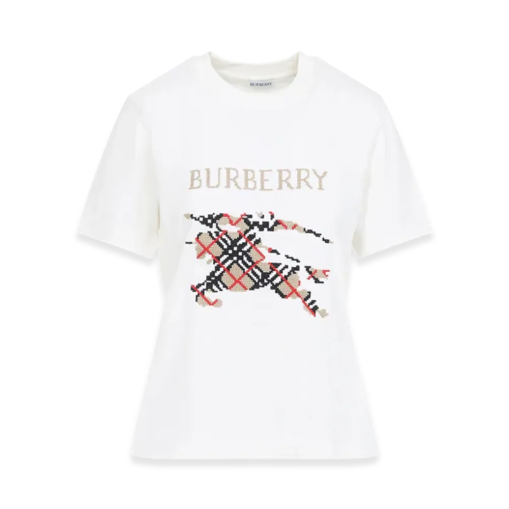 Burberry Women's Stretch Cotton T-Shirt "White/Ivory"