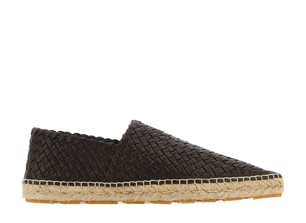 Bottega Veneta Women's Leather Espadrilles "Dark Brown"