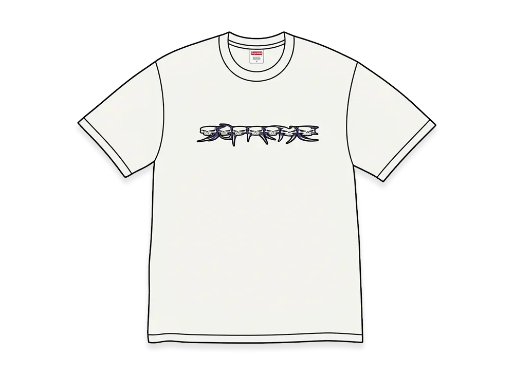 Supreme Skulls Spellout Tee "White"