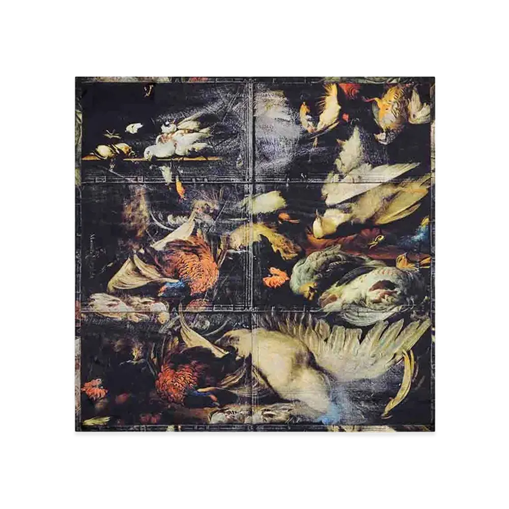 Maison Margiela Women's Birds Silk Foulard Square 90 "Black"