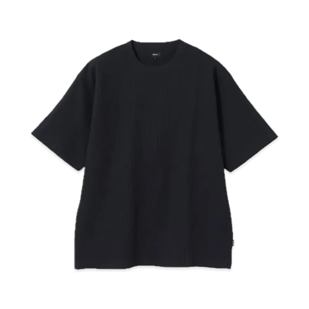 BEAMS Stretch Waffle Tee "Black"