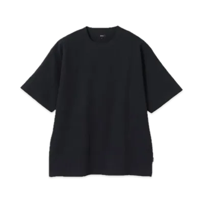 BEAMS Stretch Waffle Tee "Black"