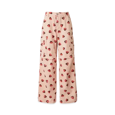 HYSTERIC GLAMOUR Skull Berry Pattern Cargo Pants "Pink"