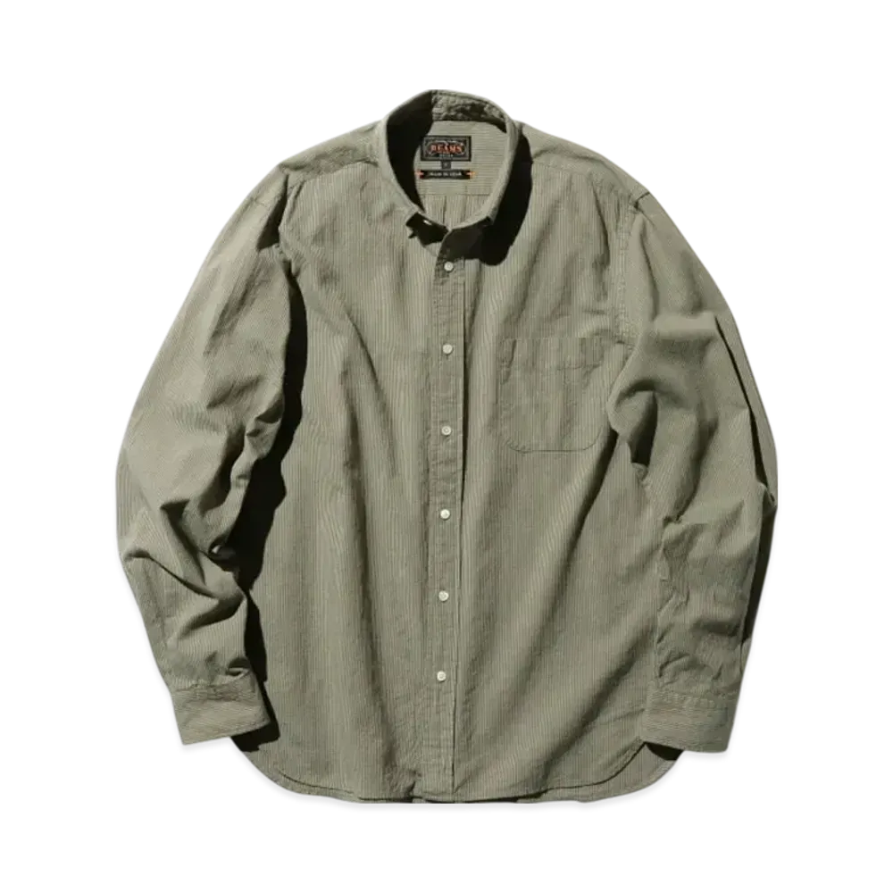 BEAMS B.D. Plaid Cotton Linen "Green"