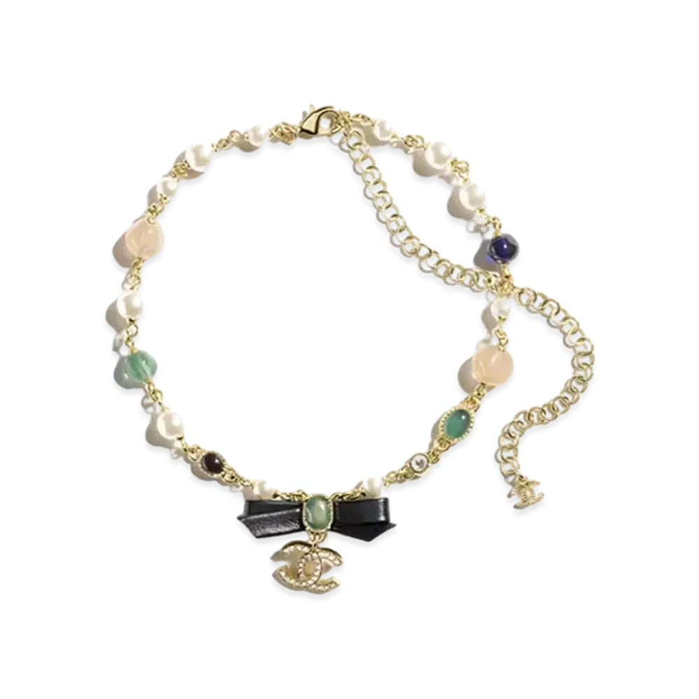 CHANEL Choker Metal, Lambskin, Resin, Glass Pearls & Strass "Gold/Black/Multicolor/Pearly White/Crystal"