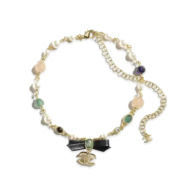 CHANEL Choker Metal, Lambskin, Resin, Glass Pearls & Strass "Gold/Black/Multicolor/Pearly White/Crystal"