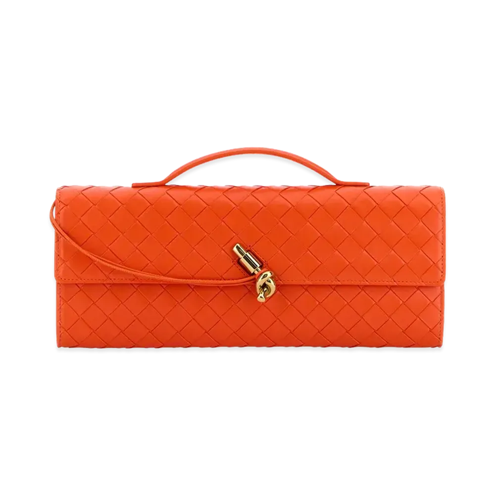 Bottega Veneta Women's Leather Andiamo Handbag "Orange"