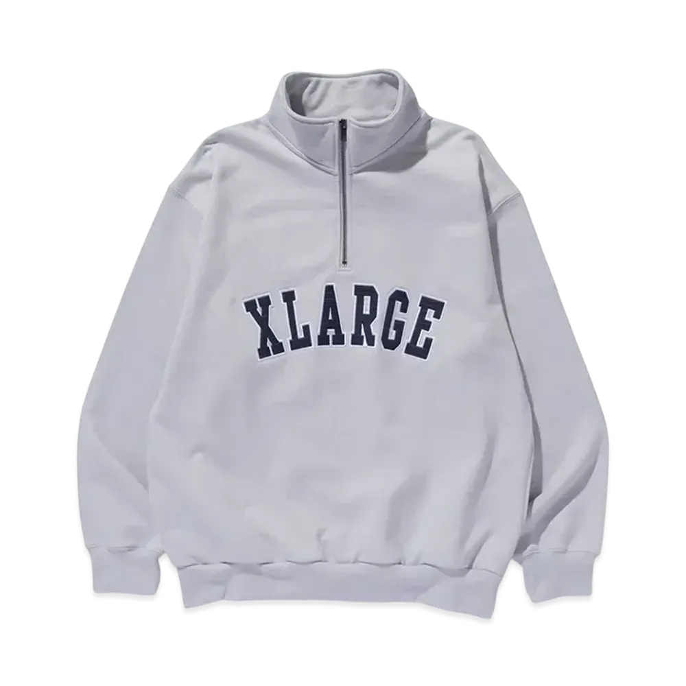 XLARGE Arch Logo Half Zip Sweatshirt "Gray"