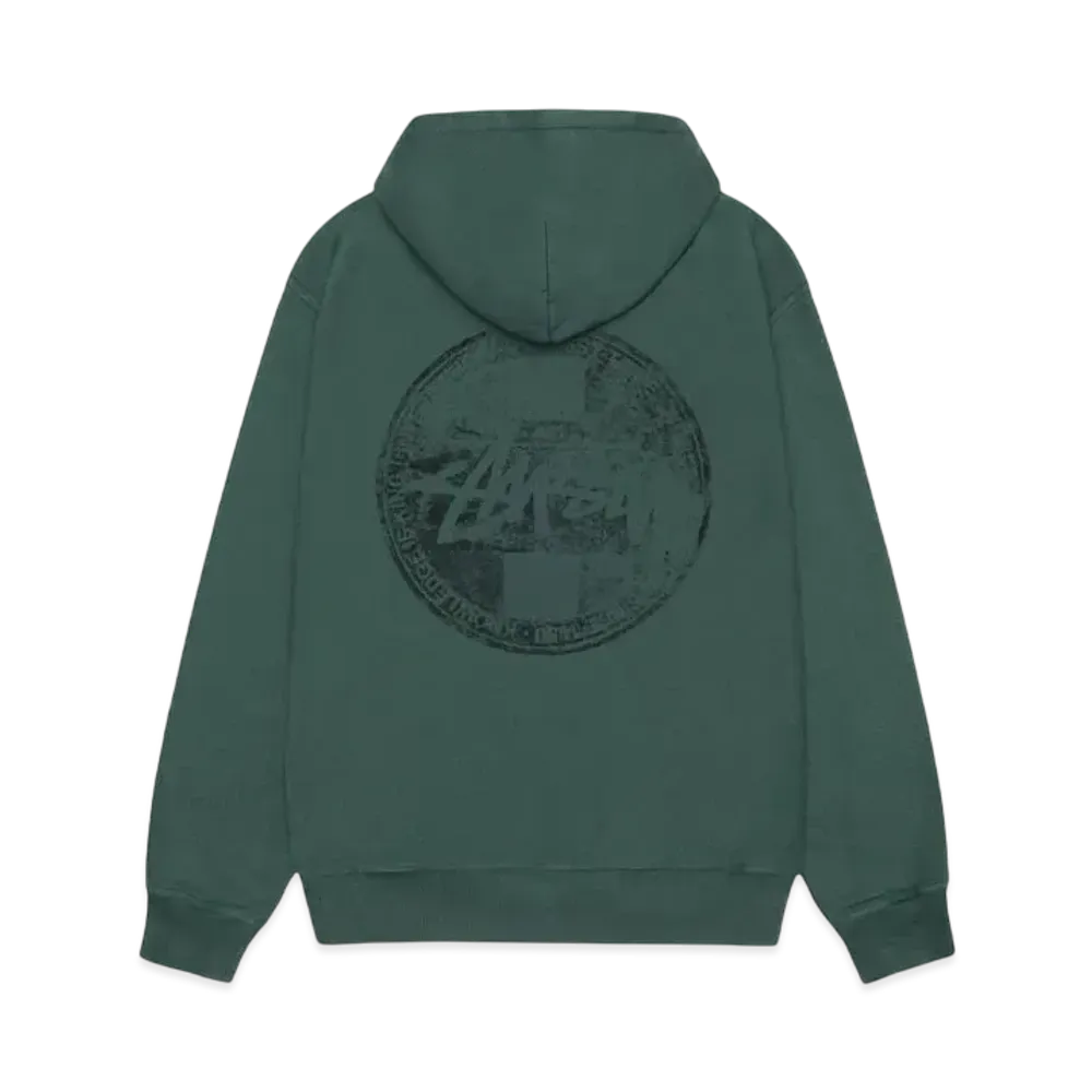 Stussy Dot Stamp Hoodie Pigment Dyed "Forest"