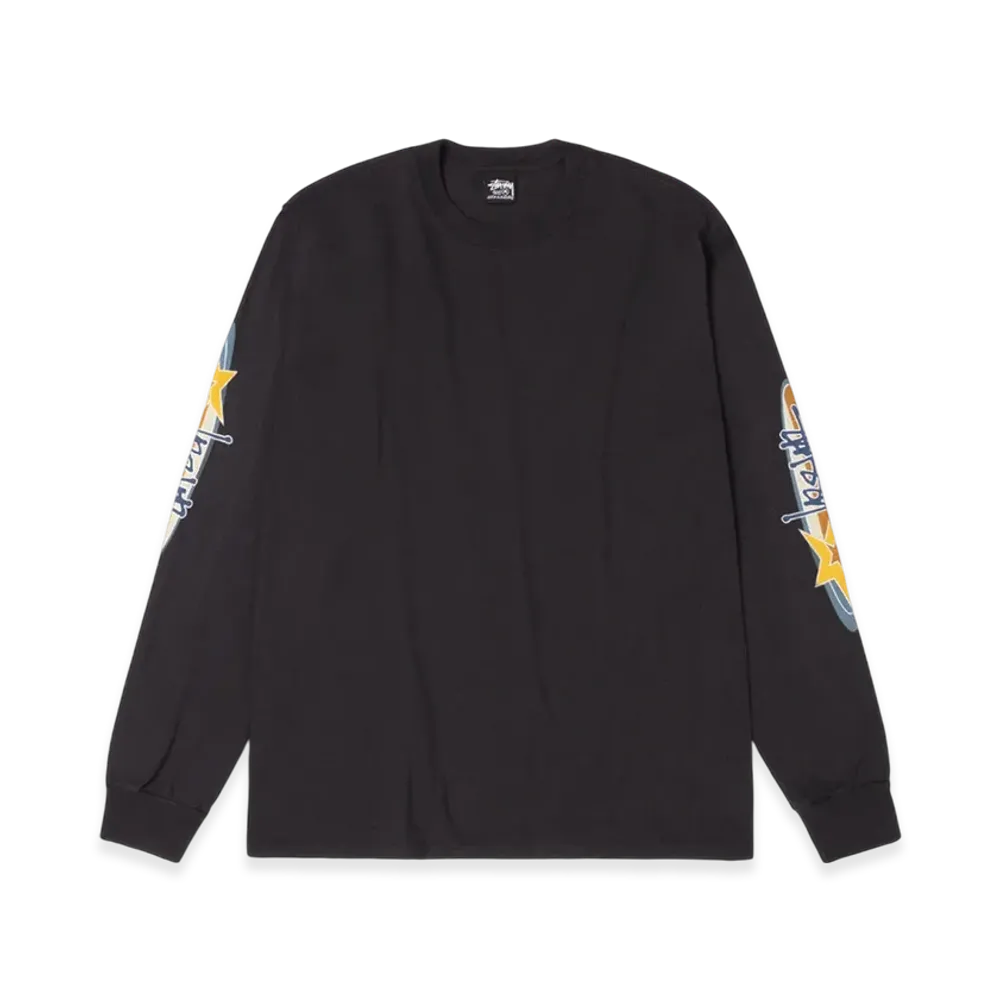 Stussy Two Star LS Tee Pigment Dyed "Faded Black"