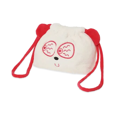 HYSTERIC GLAMOUR Women's Hysteric Glamour Red Eye Panda Drawstring Pouch "White"