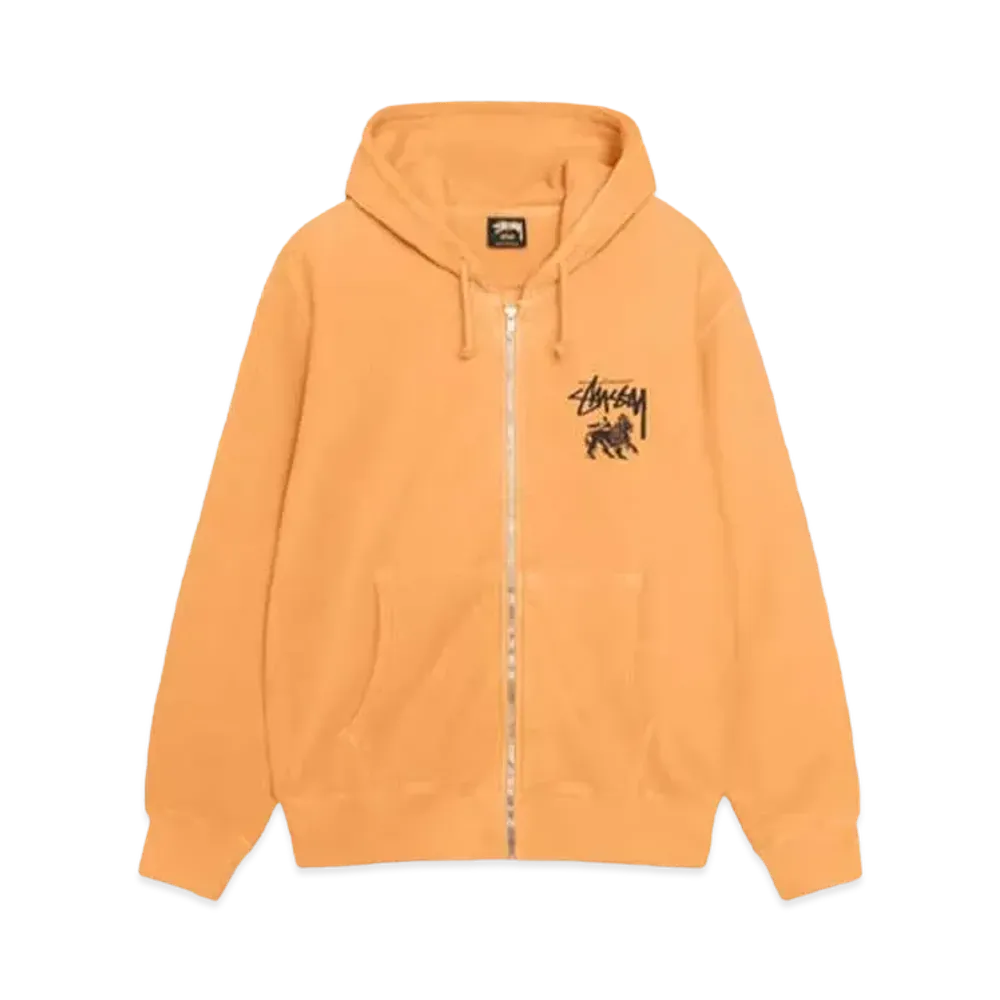 Stussy Rasta Lion Pigment Dyed Zip Hoodie "Orange" (FA24)