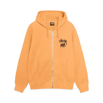 Stussy Rasta Lion Pigment Dyed Zip Hoodie "Orange" (FA24)