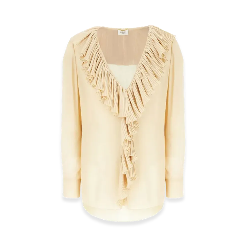 Saint Laurent Women's Shirts "Beige"