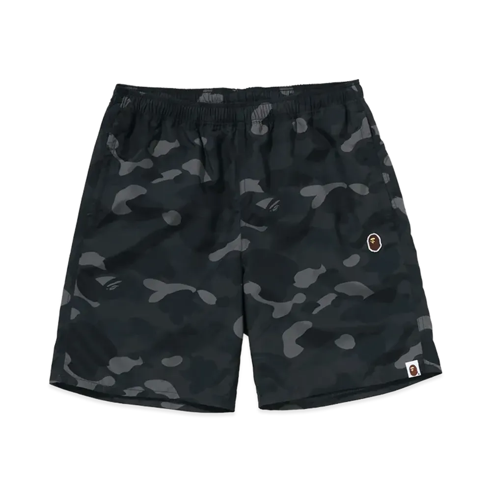 A BATHING APE Ape Head One Point Beach Shorts "Black"