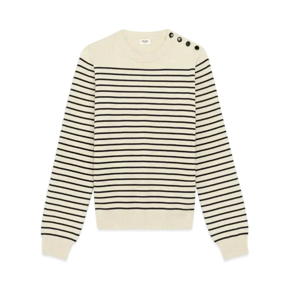 CELINE Marine Sweater / Cotton "Cream/Navy"