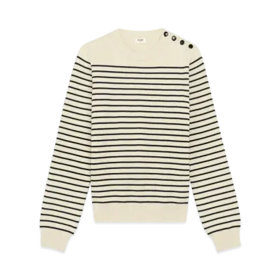 CELINE Marine Sweater / Cotton "Cream/Navy"