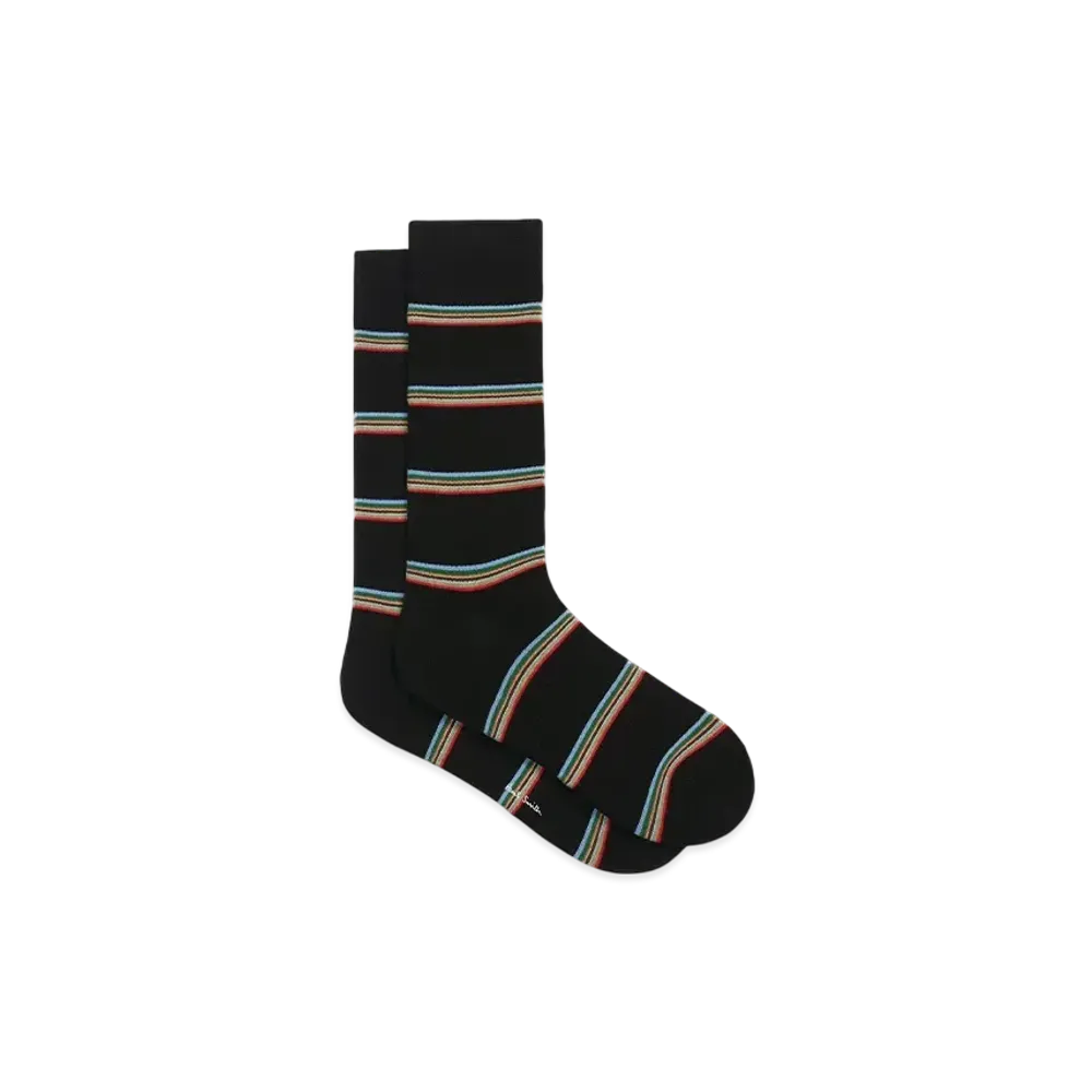 Paul Smith Block Stripe Socks "Black"