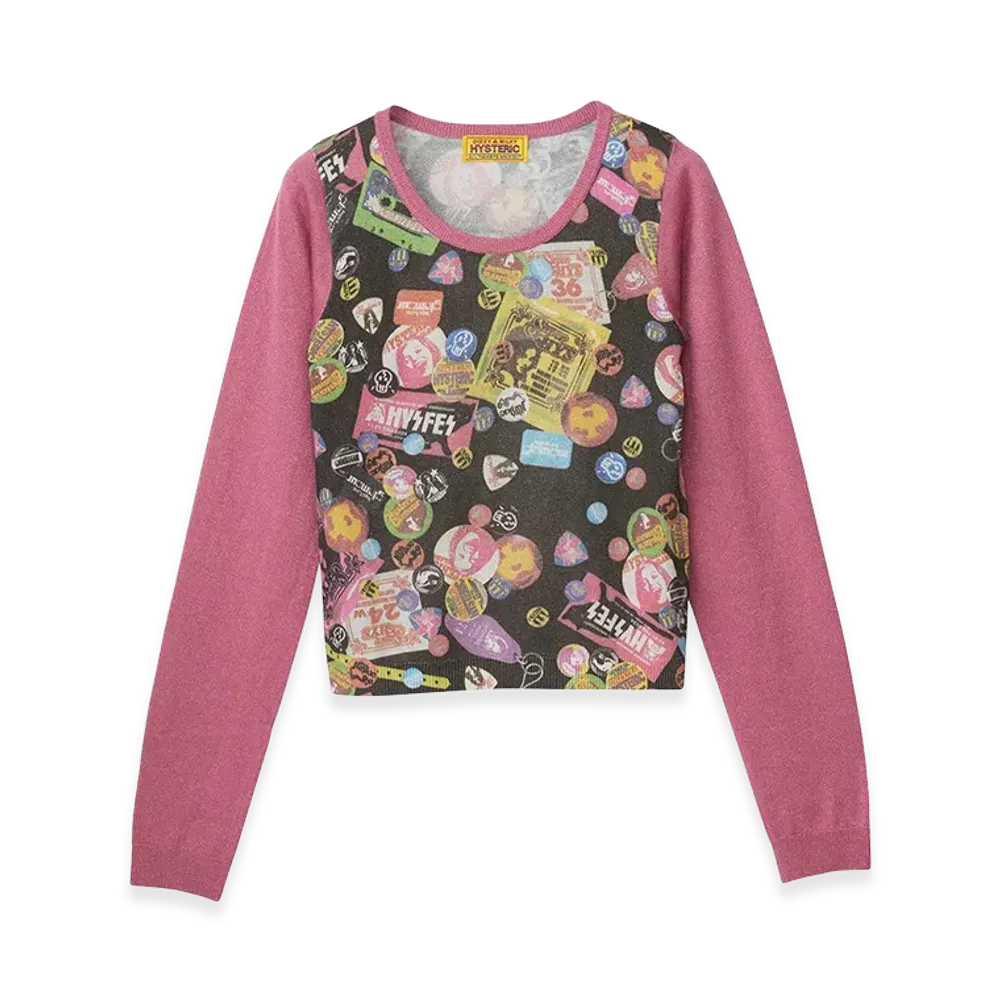 HYSTERIC GLAMOUR Women's Guitar Days Pullover "Pink"
