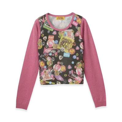 HYSTERIC GLAMOUR Women's Guitar Days Pullover "Pink"