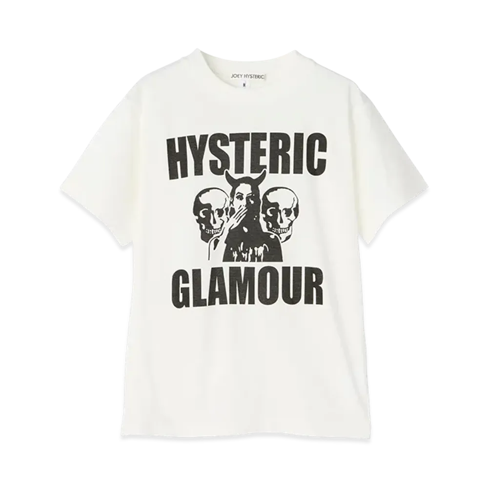 HYSTERIC GLAMOUR Kids Evil Skull T-Shirt "White"