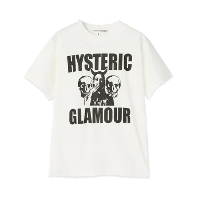 HYSTERIC GLAMOUR Kids Evil Skull T-Shirt "White"