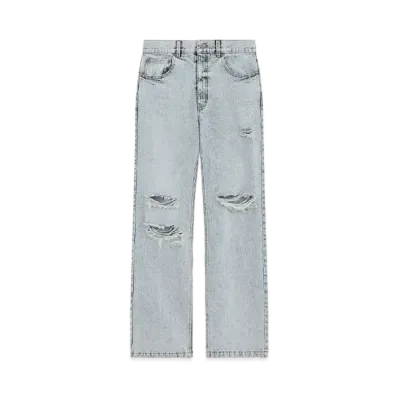 WE11DONE Distressed Denim Pants "Ice"