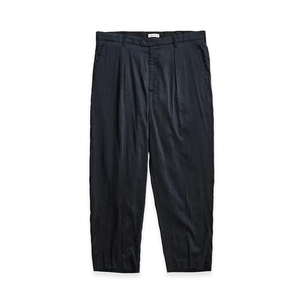 NICENESS W.Ayler Wool Silk One Tuck Slacks "Charcoal"