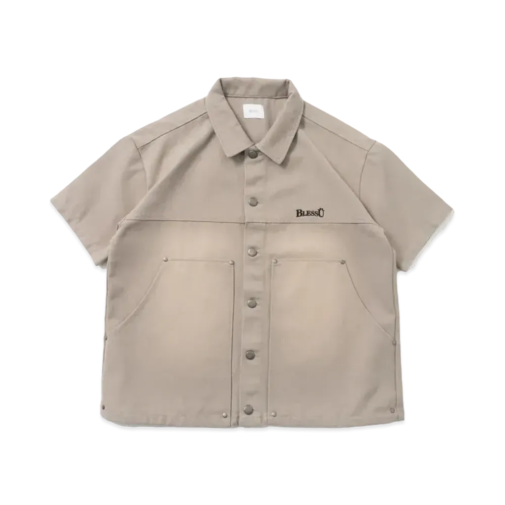 BLESS U Duck Wash Work Shirt "Light Gray"