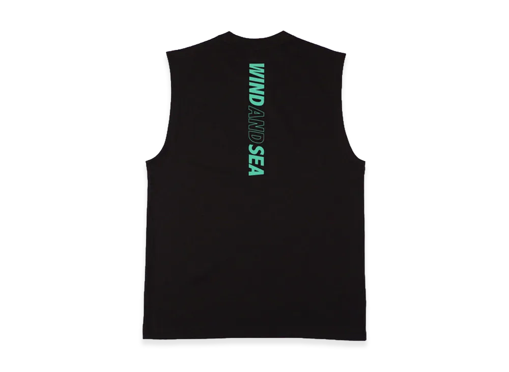 WIND AND SEA Tech No Sleeve Tee "Black/Mint"