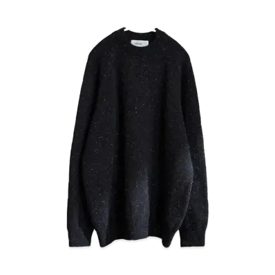 everyone Oversized Low Gauge Speckled Knit Sweater "Charcoar"