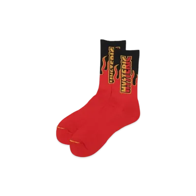 HYSTERIC GLAMOUR Hysteric Fire Sports Socks "Red"