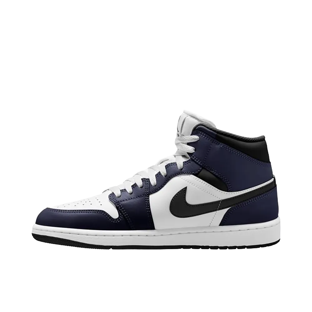 Nike Air Jordan 1 Mid "White/College Navy/Tech Grey"