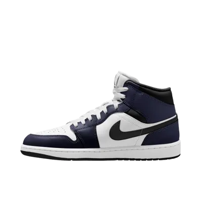 Nike Air Jordan 1 Mid "White/College Navy/Tech Grey"