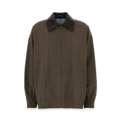 PRADA Women's Embroidered Wool Jacket "Brown"