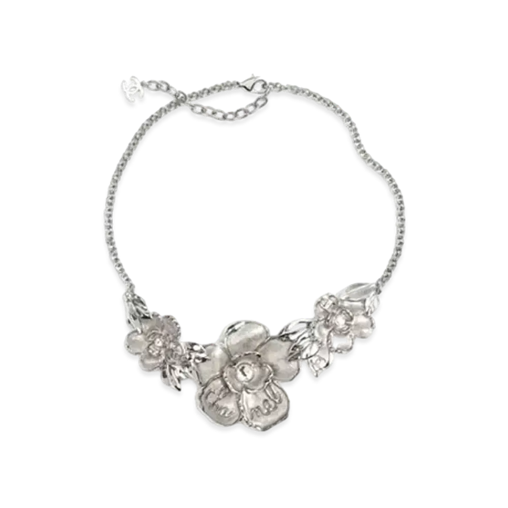 CHANEL Necklace Metal, Resin & Strass "Silver"