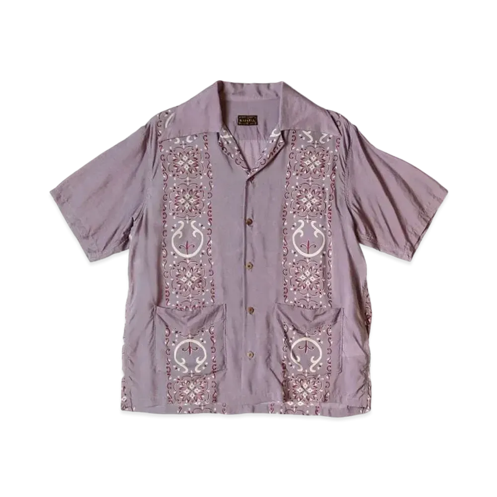 KAPITAL Silk Rayon Habananaja Wrangle Color Cuba Shirt "Light Purple"