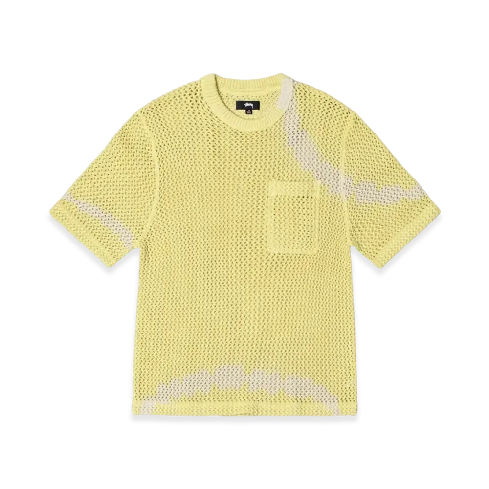 Stussy O'Dyed Heavyweight Mesh Crew "Tie Dye Yellow"