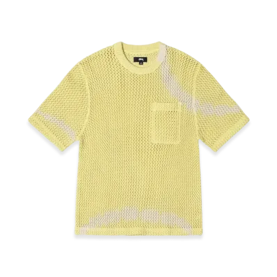 Stussy O'Dyed Heavyweight Mesh Crew "Tie Dye Yellow"