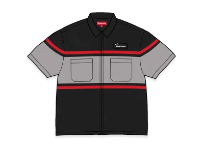 Supreme Silk Zip Up S/S Shirt "Black"