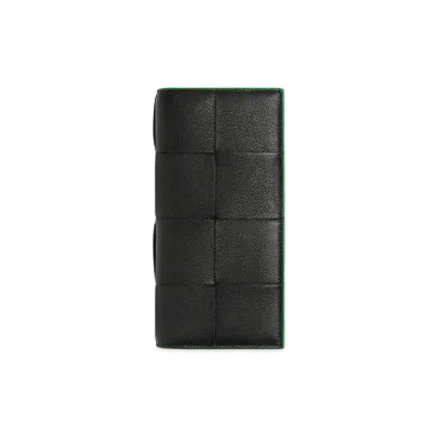 Bottega Veneta Slim Long Wallet "Black/Parakeet"