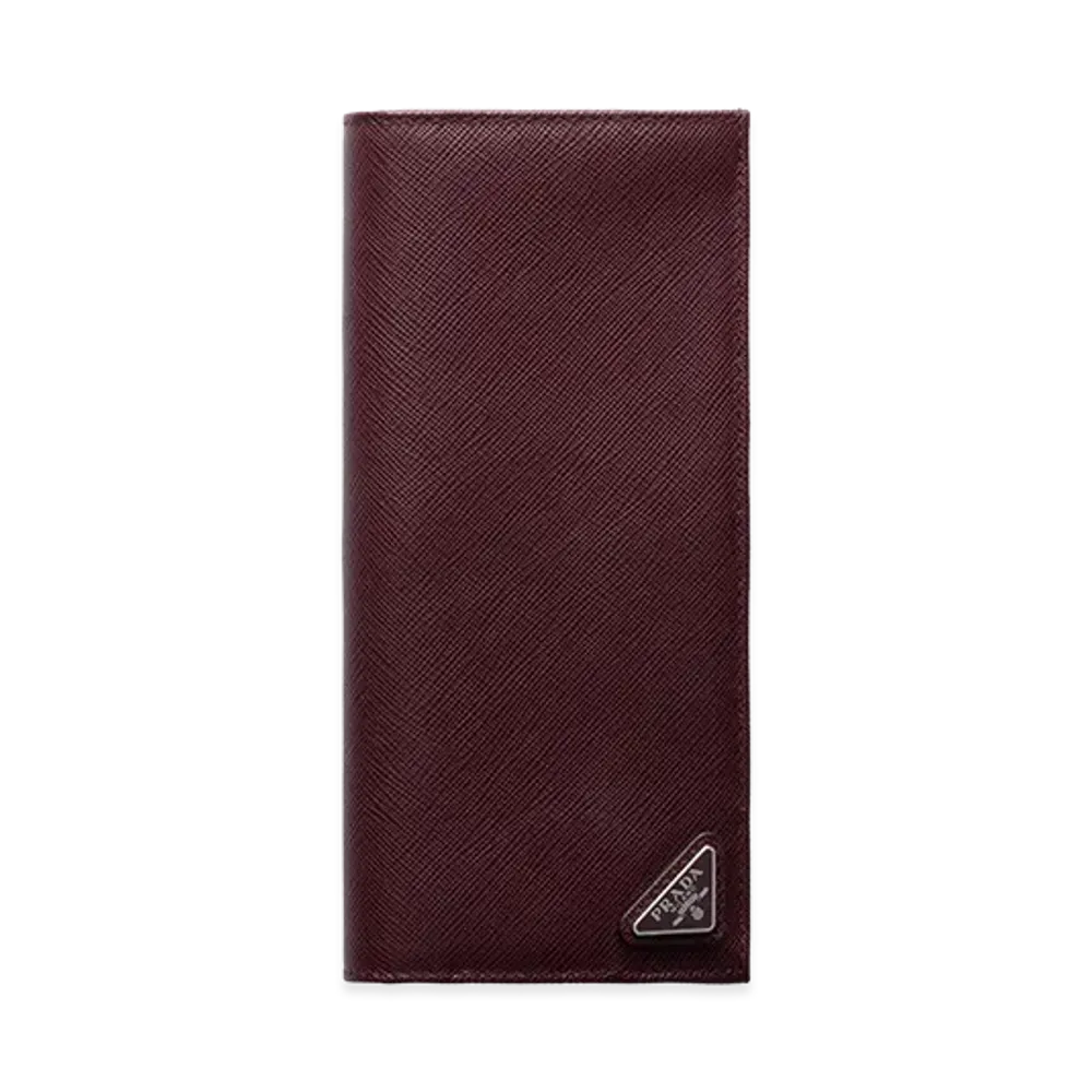 PRADA Saffiano Triangle Wallet "Burgundy"