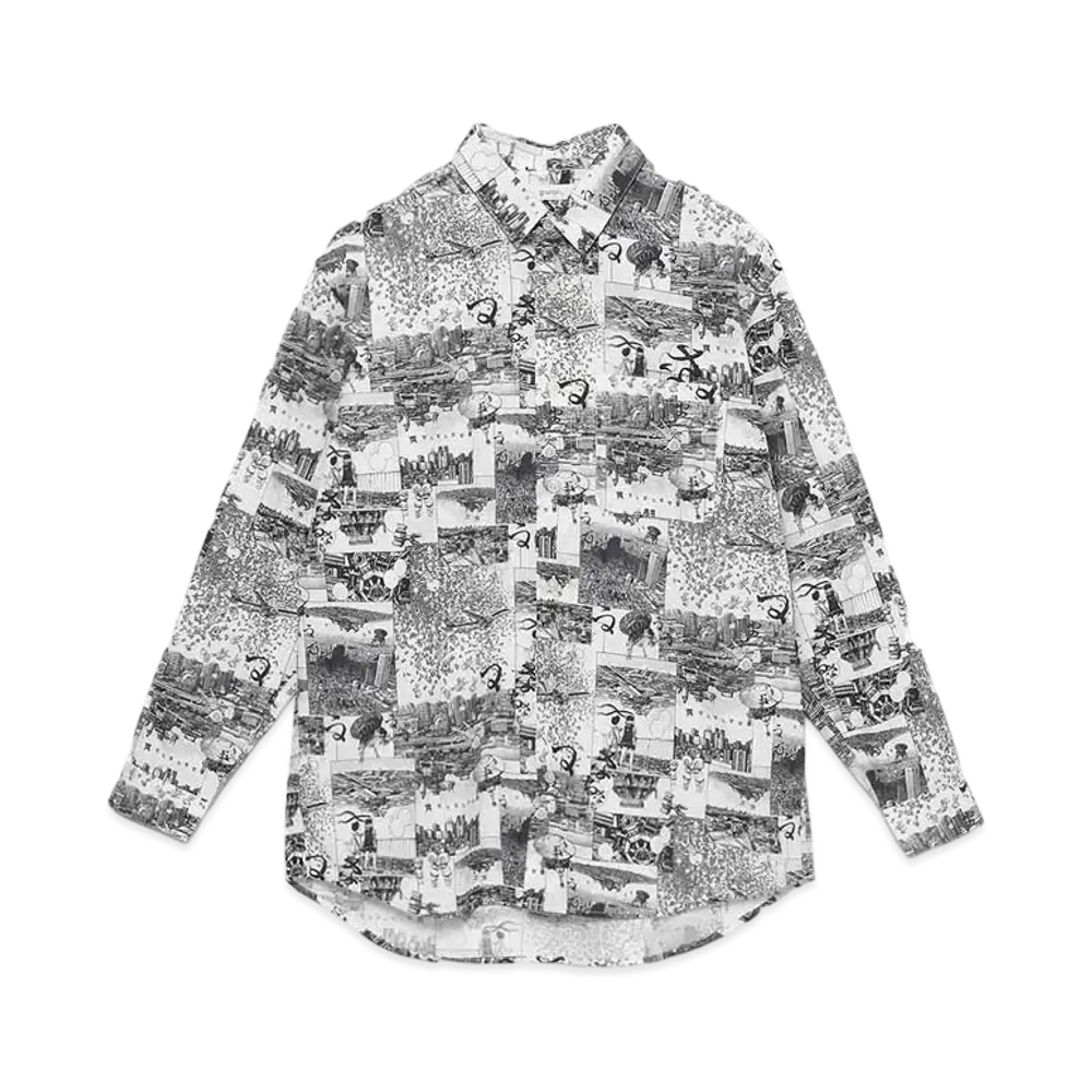 graniph x Inio Asano Tokyo Skyline Loose Fit Shirt "White"