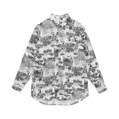 graniph x Inio Asano Tokyo Skyline Loose Fit Shirt "White"