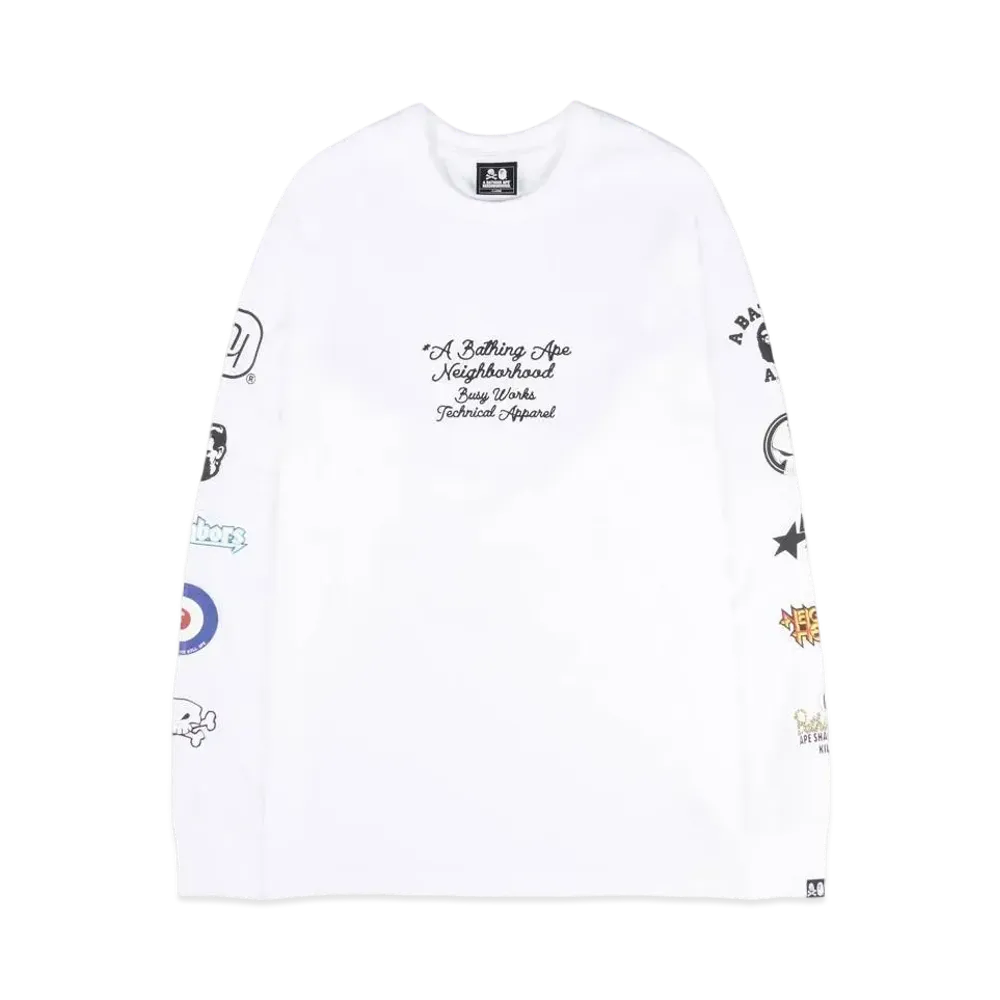 A BATHING APE x NEIGHBORHOOD L/S Tee "White"